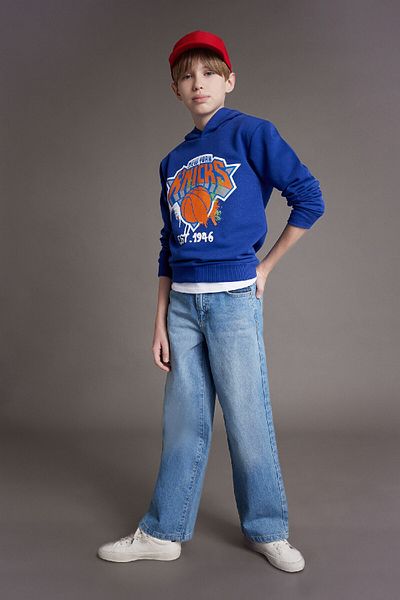 DeFacto Φούτερ με κουκούλα NBA New York Knicks για αγόρια - Y4133A624WN
