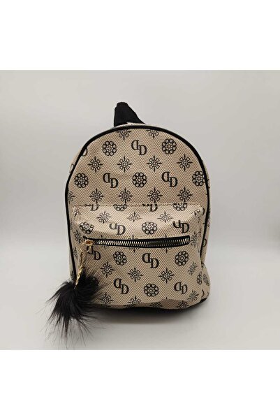 LunovaStyle DaisyPack - Marka Desenli Şık ve Fonksiyonel Kadın Sırt Çantası