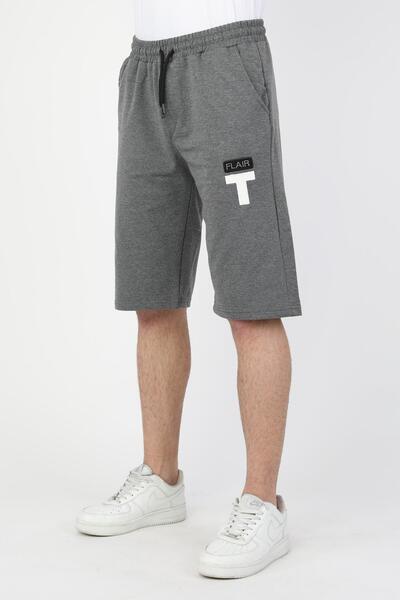 NEW YEAR FİT İki İplik Baskılı Erkek Kapri Şort