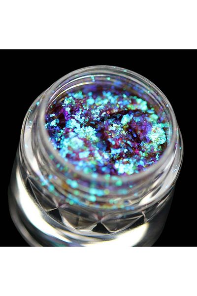 Kajol Beauty Pigment Flakes Pk123(TURQUOISE BLUE-GREEN-PURPLE) For Makeup, <0.25g