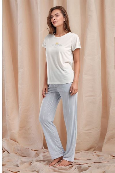 Pierre Cardin Set pijamale din viscoză cu model cu mâneci scurte pentru femei Q9P0K8C9K