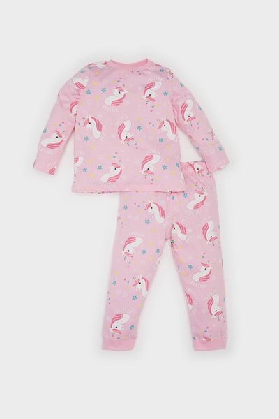 DeFacto Pyjama-Set für Babys mit Einhorn-Aufdruck – langärmlig, dehnbare Taille, lange Nachtwäsche E0763A52