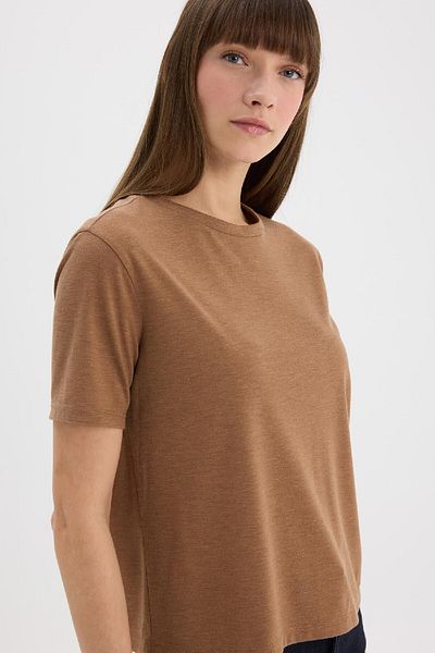 DeFacto Relax Fit Crew Neck Silvery Fabric Short Sleeve T-Shirt C1662Ax25Sp