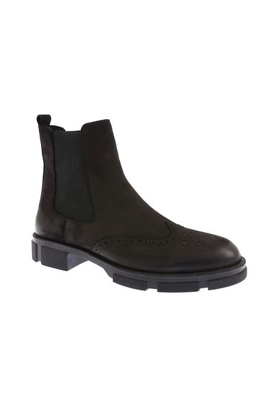 DGN Men's Chelsea Boots Black Nubuck Genuine Leather 95123210