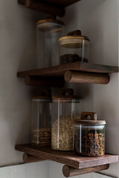 Alyones Ceviz Tonlu Raf Braketi - Tekli 40x13cm Raf