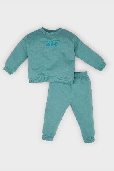 DeFacto Baby Girl 2-Piece Set Floral Sweatshirt Elastic Waist Sweatpants C2504A525Sp