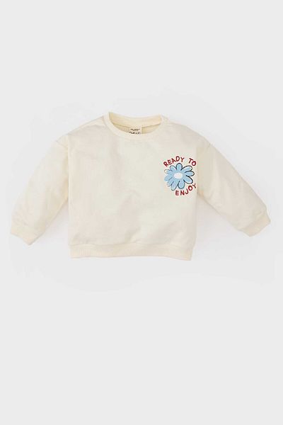 DeFacto Baby Girl Crew Neck Printed Sweatshirt D9377A525Sp