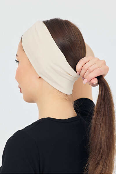 Butikgiz Women's Cross-Tied Cotton Combed Cotton, Anti-Slip, Soft, Flexible, Hair Band Bandana