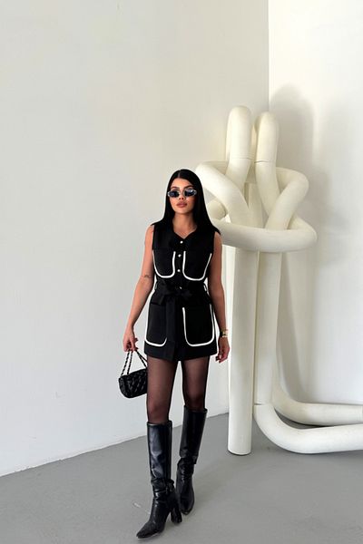 modaserdem Vest with Large Pocket - Black