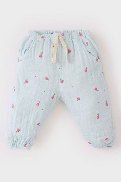 DeFacto Pantaloni de muselina florali cu talie elastica pentru fetita D9093a525sp