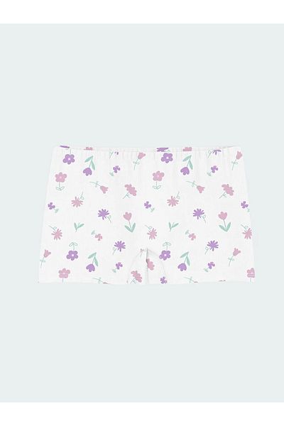 LC Waikiki Lcw Kids White Floral Girl's Boxer 3-Pack