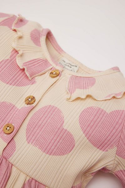 DeFacto Langärmliges, geripptes Camisole-Kleid mit Muster für Babys D9583A525SP