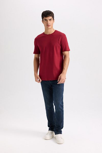 DeFacto Noul tricou de bază cu mânecă scurtă, cu decolteu rotund, cu croiala normală E1091AXNS