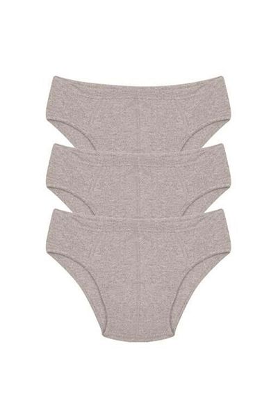 modaserdem Slip pentru bărbați din bumbac, gri, 3 piese 40129