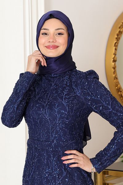 FUVAL MODA Tuana Glitter Plus Size Hijab Evening Dress