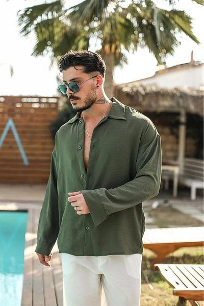 Elzem Aerobin Linen Super Oversize Shirt New Season
