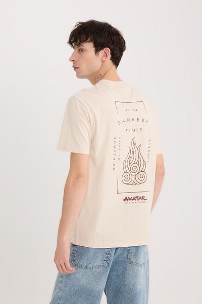DeFacto 100% βαμβάκι Avatar The Last Airbender Regular Fit Crew λαιμόκοψη κοντομάνικο μπλουζάκι D6783ax25sp