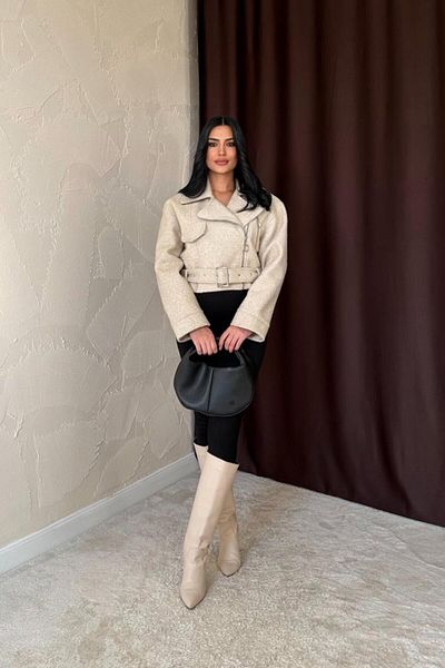 modaserdem Beige Eyelet Cashmere Coat