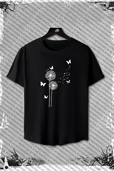 donamod Ženska majica kratkih rukava sa širokim krojem i printom leptira i cveća