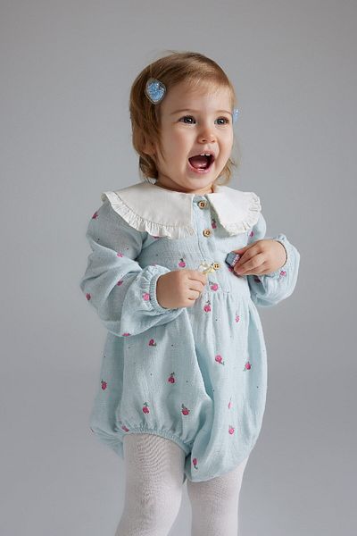 DeFacto Baby Girl Newborn Floral Muslin 2-Piece Jumpsuit D9091A525Sp