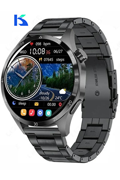 KALİTESENİNLE Watch GT4 Klasik Erkek 46mm Gümüş Akıllı Saat Bluetooth Sesli Görüşmeli iPhone Huawei Uyumlu
