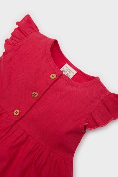 DeFacto Rochie de bază din popelin cu mânecă scurtă, simplă, pentru fetiță Z7402a225sm