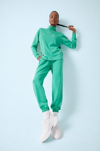 DeFacto Φούτερ Oversize Fit Mold με μισό φερμουάρ Stand-up Collar Modal D7126ax25sp
