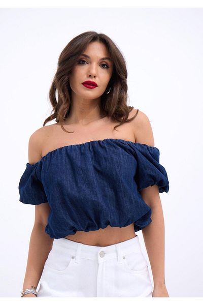 modaserdem Μπλε γυναικείο Crop Top