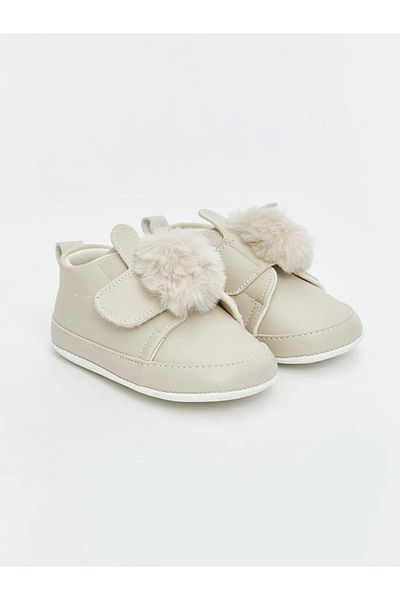 LC Waikiki Beige Velcro Baby Girl First Step Shoes -Akrstore-