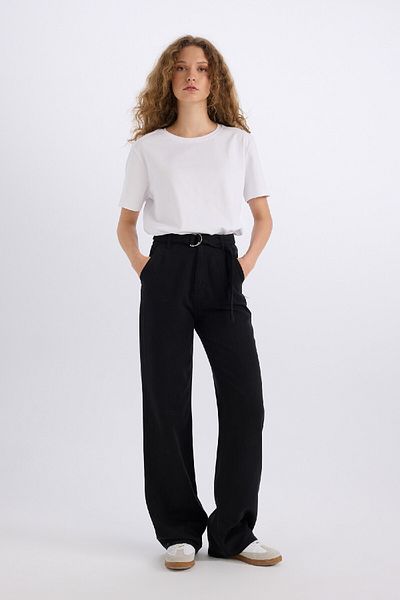 DeFacto Wide Leg Double Pocket High Waist Standard Length Modal Wide Loose Leg Palazzo Pants D4467Ax24Au