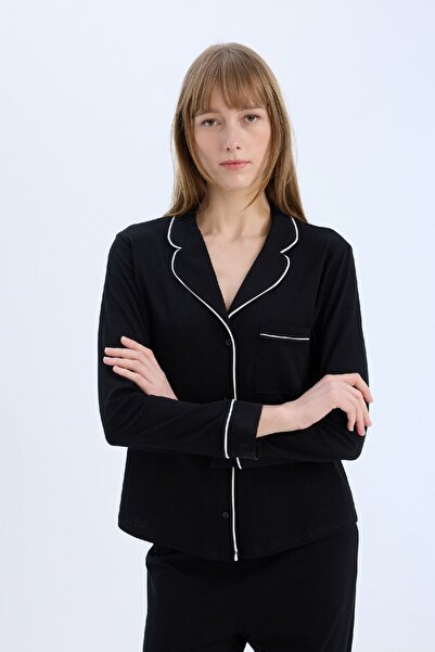 DeFacto Pijama Takımı Uzun Kollu Üst Esnek Belli Uzun Alt-fall In Love D6846ax25sp