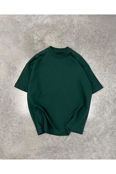 modaserdem Χακί Unisex Oversize T-Shirt με λαιμόκοψη