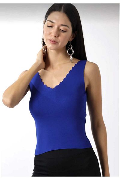 Mrs.idea Women's Ladder Collar Slim Knitwear Undershirt