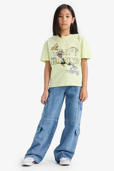 DeFacto Girls Looney Tunes Relax Fit Crew Neck Short Sleeve T-Shirt E0868A825Sm