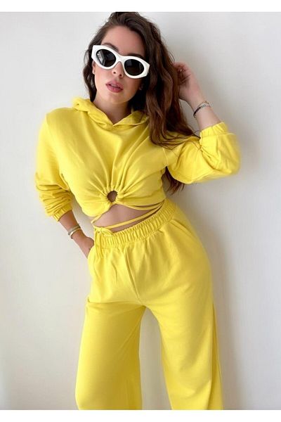 modaserdem Női Crop fűzős részletes tréningruha szett