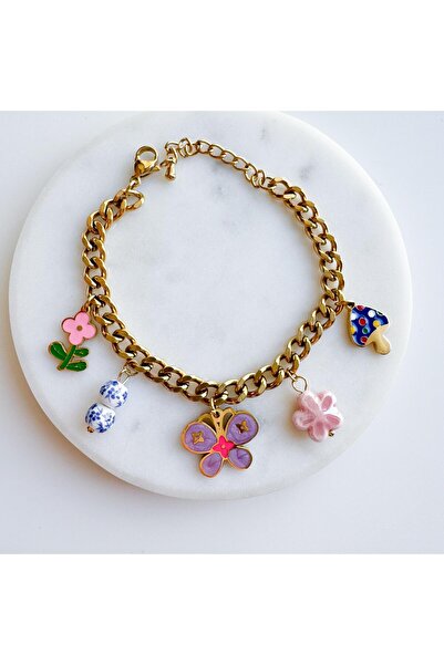 Venus Design Çelik Flower Charm Bileklik