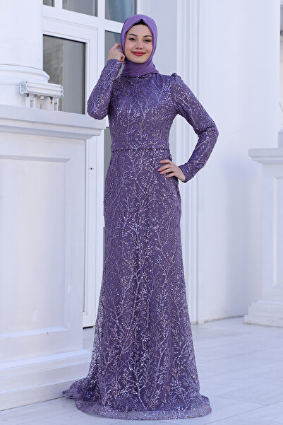 FUVAL MODA Tuana Parıltılı Büyük Beden Tesettür Abiye