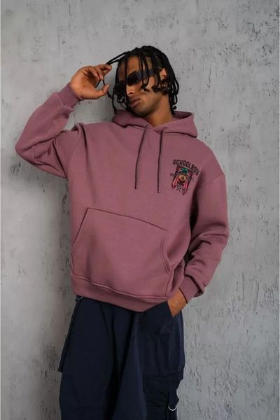 modaserdem Ανδρικό SCHOOL BOY Dusty Rose με στάμπα με κουκούλα