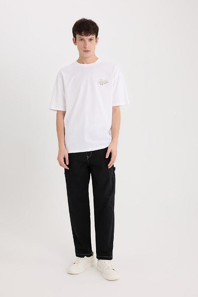 DeFacto 100% βαμβακερό Hot Wheels Boxy Fit Crew λαιμόκοψη με στάμπα κοντομάνικο μπλουζάκι D6818ax25sp