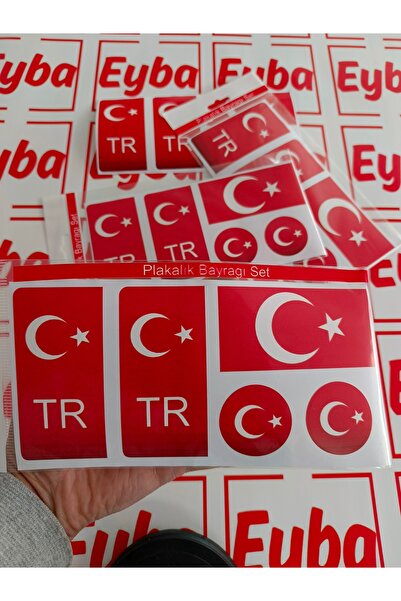 EYBA STİCKER Plate Tr Flag Set of 5 Sticker Color Printing Baskes 1 Set