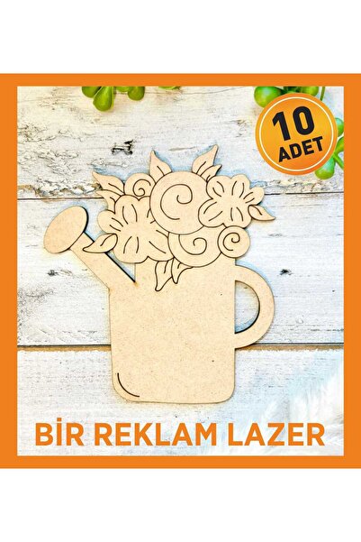 birlazer Ahşap Dekoratif Boyanabilir Sulama Kabı Bahar Dekorasyonu Aktivite Kreş