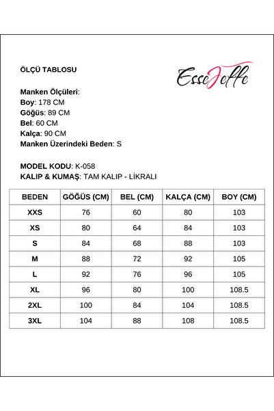 Esse Jeffe Kadın Kruvaze Abiye Düğün Nişan Kına Gece Mezuniyet Şık Elbisesi Scuba Kumaş