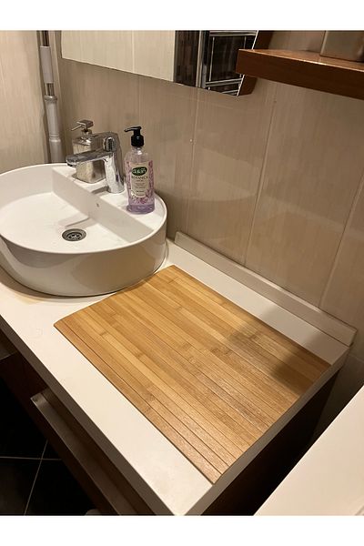 HNC HOME Bamboo Countertop Mat, Bamboo Cabinet Organizer, Runner, Plate, 34X45 cm