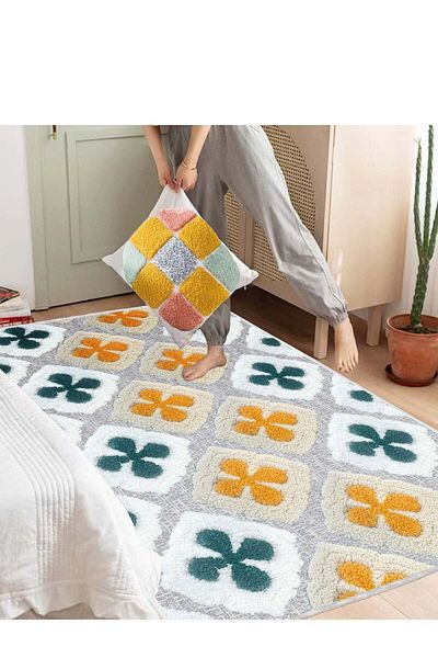 ALMUFARREJ Rectangular Soft Touch Carpet Multicolour 120x180cm