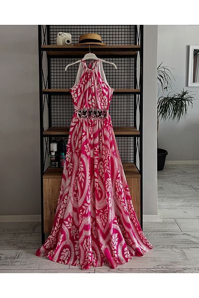 Favori Ewas Design Maxi Length Halter Women's Summer Dress