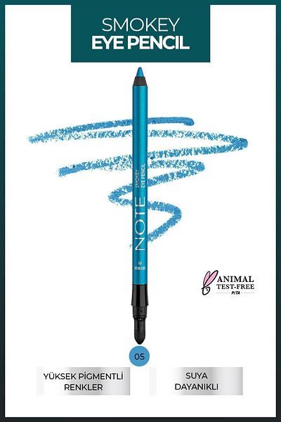 NOTE Creion de Ochi Smokey Rezistent la Apă cu Aplicator – 05 Sky Blue – Albastru Deschis
