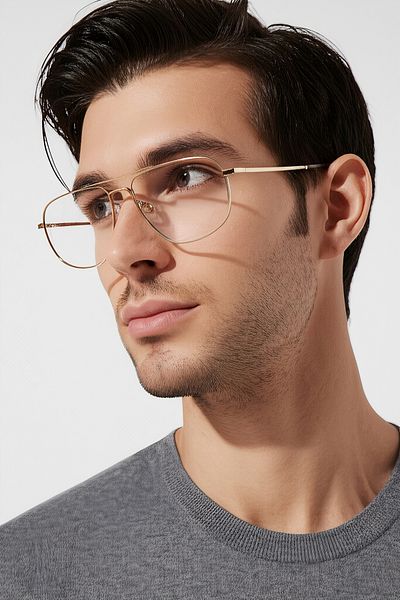 EYE OF HORUS Eoh6455-M C1 Yellow Metal Blue Light Screen Glasses