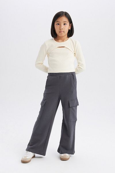 DeFacto Girl's Elastic Cargo Pocket Sweatpants E0026A825Sp