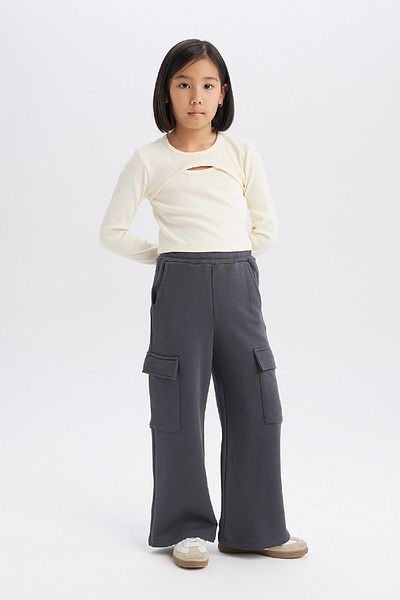DeFacto Girl's Elastic Cargo Pocket Sweatpants E0026A825Sp