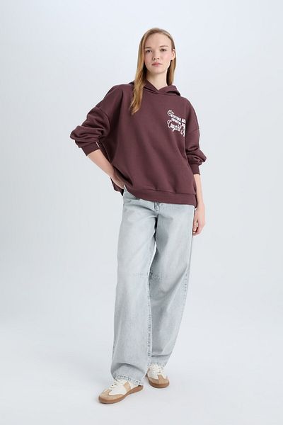 DeFacto Χοντρό φούτερ με κουκούλα Coool Loose Fit E1495AX24WN